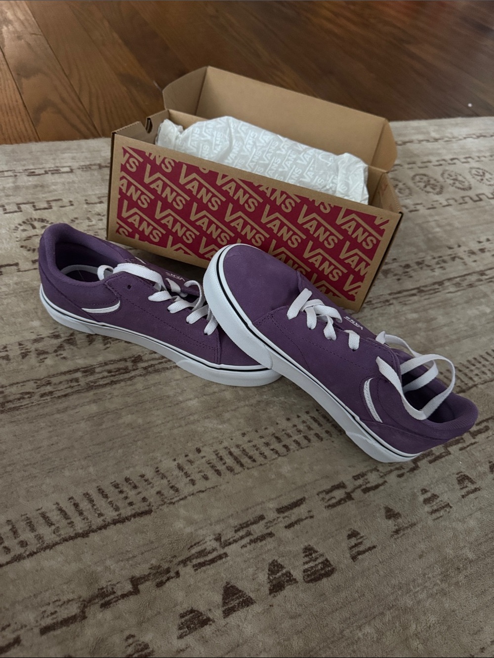 Vans Grape Canvas Low-Top Sneakers with White Trim